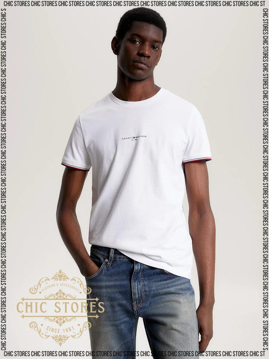 TOMMY LOGO TIPPED TEE 225764 - Chic Stores